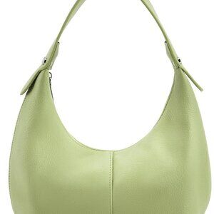 Crescent Shoulder Bag Vegan Leather Hobo Tote Multi-Pocket Casual Use